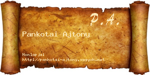 Pankotai Ajtony névjegykártya